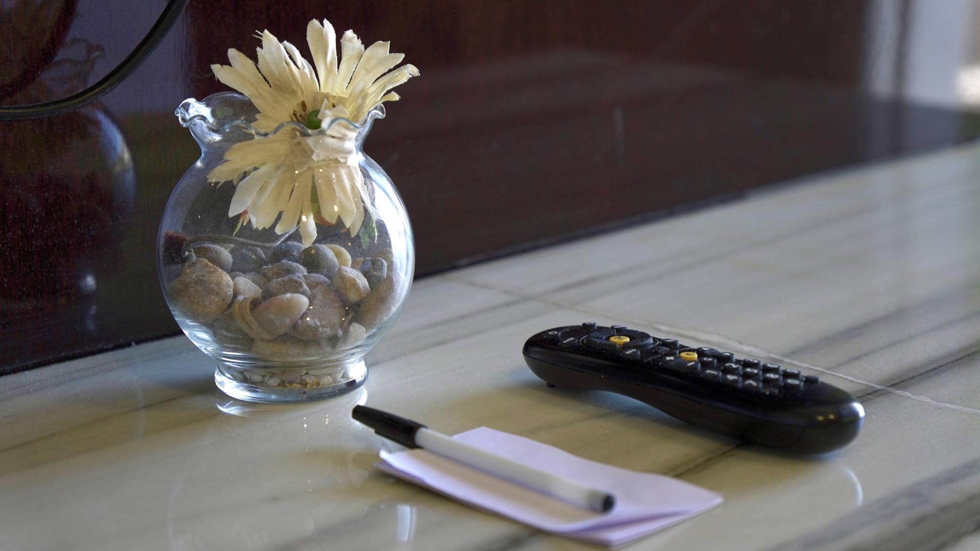 Vanity detail with flowers